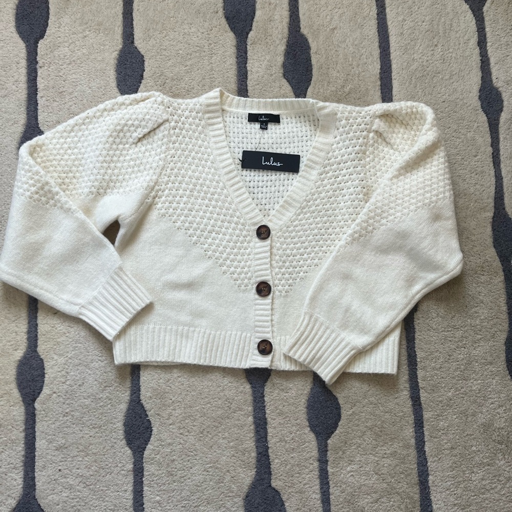Lulu's Cream Button-Up Sweater